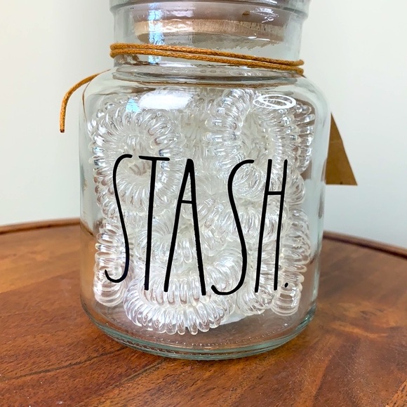 Last 1 - Rae Dunn “Stash” Glass Cosmetic Beauty Jar - Picture 3 of 7